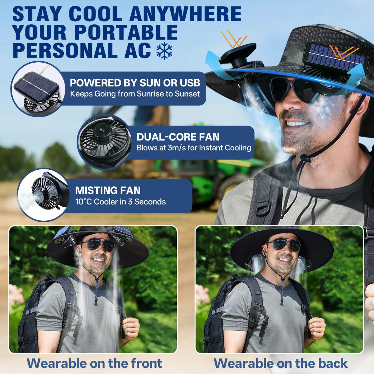 SunCharge SolarBreeze Hat™